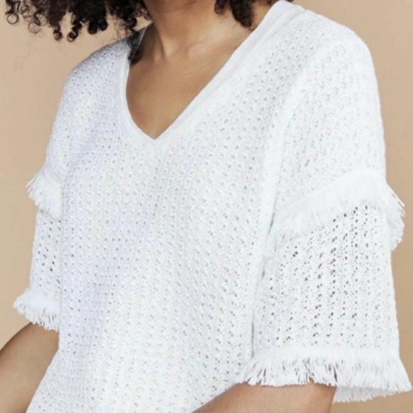 Lou & Grey Sweaters - Lou & Grey white fringe sweater